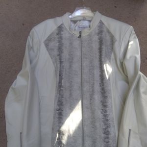 Snake Print Lamb Leather Jacket